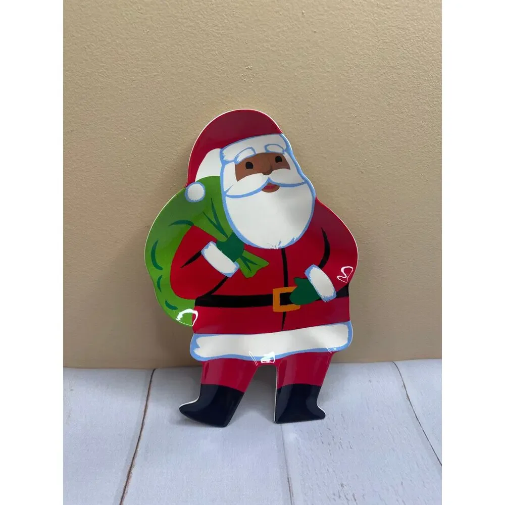 Wondershop Santa Cookie Plate 7.3” Red Melamine Christmas‎ BPA-Free NEW